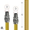 Flextron Gas Line Hose 1/2'' O.D.x36'' Len 1/2" MIP Fittings Yellow Coated Stainless Steel Flexible Connector FTGC-YC38-36A